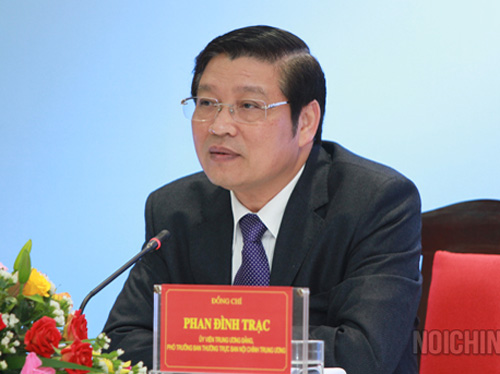 Ông Phan Đình Trạc điều hành công việc của Ban Nội chính TƯ