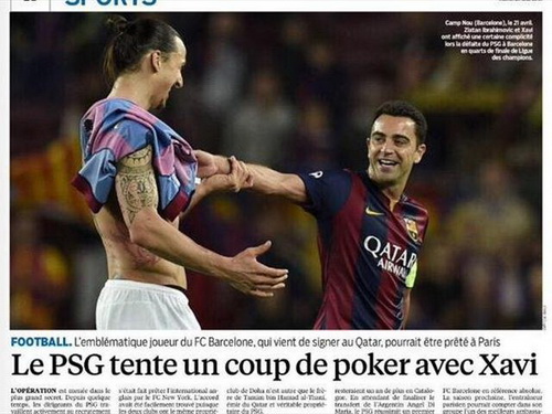 Th&ocirc;ng tin tr&ecirc;n Le Parisien về việc Xavi gia nhập PSG