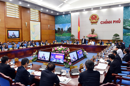 To&agrave;n cảnh hội nghị trực tuyến về - Ảnh: VGP