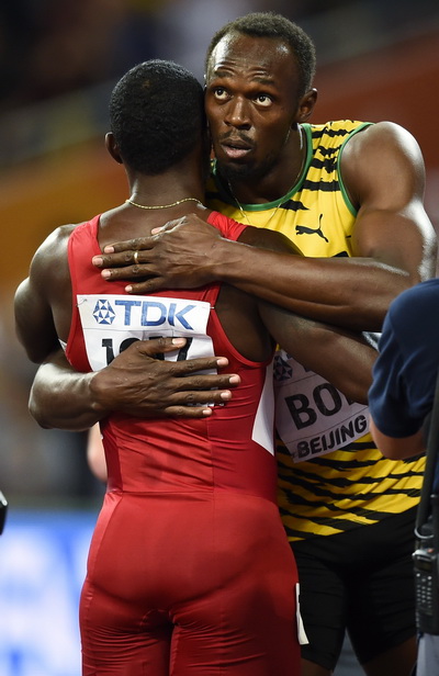 Usain Bolt tr&acirc;n trọng t&agrave;i năng của Justin Gatlin, kẻ chiến bại vĩ đại dưới tay anh
