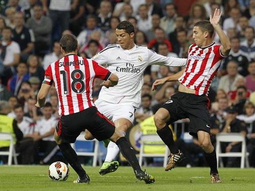 Ronaldo thi đấu x&ocirc;ng x&aacute;o nhưng kh&ocirc;ng ghi được b&agrave;n thắng n&agrave;o trước Bilbao
