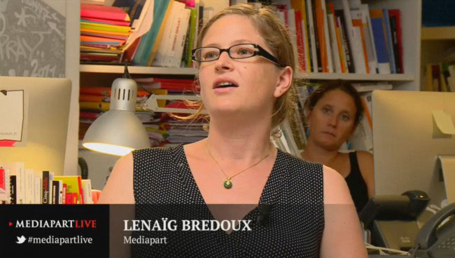 Nữ ph&oacute;ng vi&ecirc;n Lenaig Bredoux Ảnh: Mediapart Live