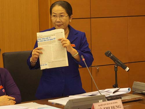 Đại biểu Võ Thị Dung: “Sau 15 năm, tình hình nông nghiệp hiện nay vẫn như thế”Ảnh: Phan Anh