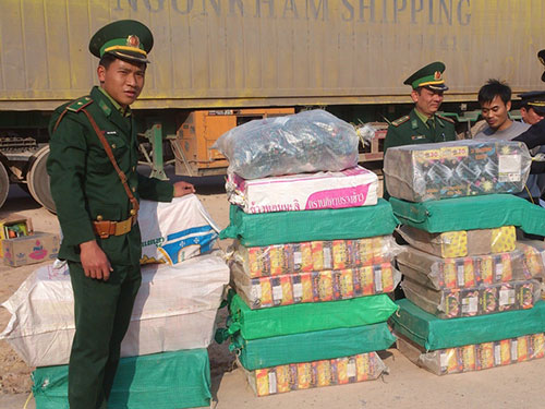 Các lực lượng chức năng đã thu giữ toàn bộ tang vật là 382 kg pháo lậu các loại