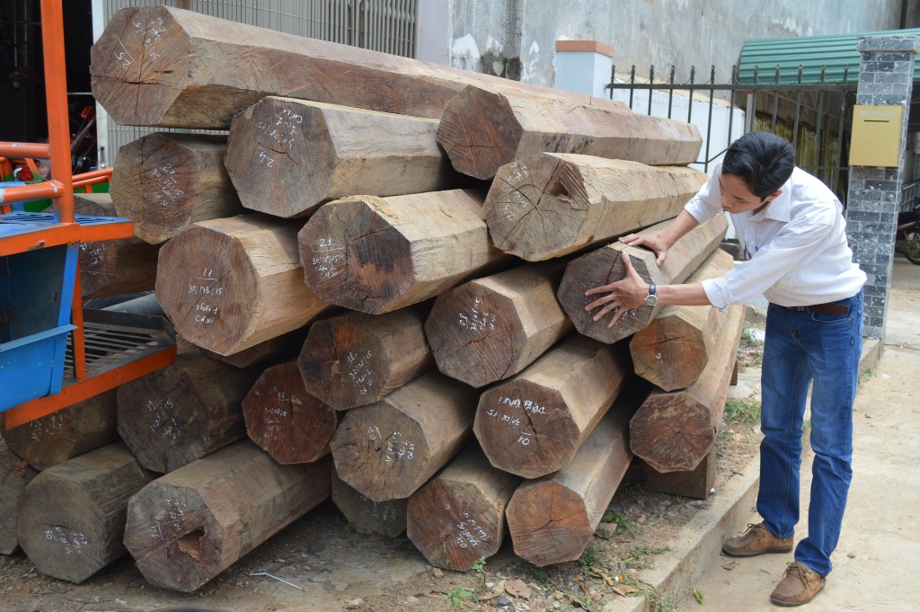 Số gỗ trong nh&agrave; &ocirc;ng Nguyễn Xu&acirc;n Cự bị thu giữ