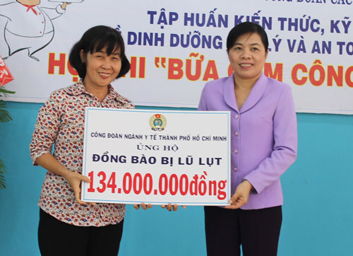 134 triệu đồng ủng hộ đồng bào bị thiên tai