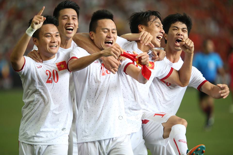 khoảnh khắc vui mừng ngắn ngủi của U23 Việt Nam trong trận thua U23 Myanmar ở b&aacute;n kết