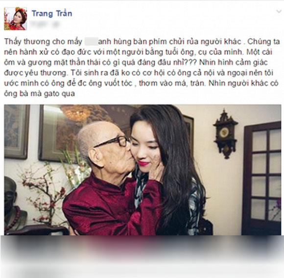 Trang Trần v&agrave; d&ograve;ng chia sẻ phản b&aacute;c lại sự chỉ tr&iacute;ch