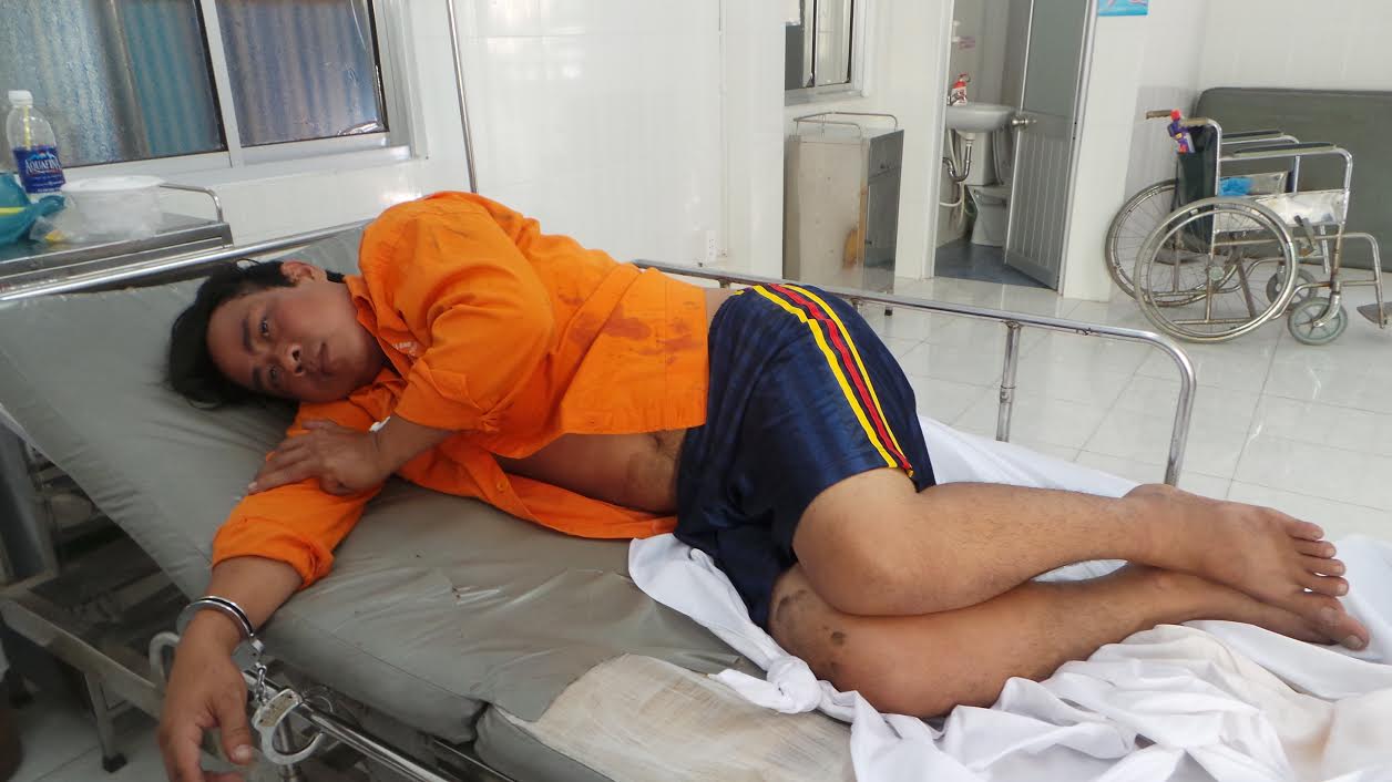 Trần Văn Diệp lúc mới được vớt lên từ sông