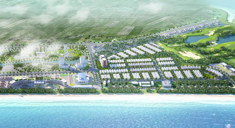 Phối cảnh to&agrave;n bộ khu The Luxury hướng nh&igrave;n từ biển