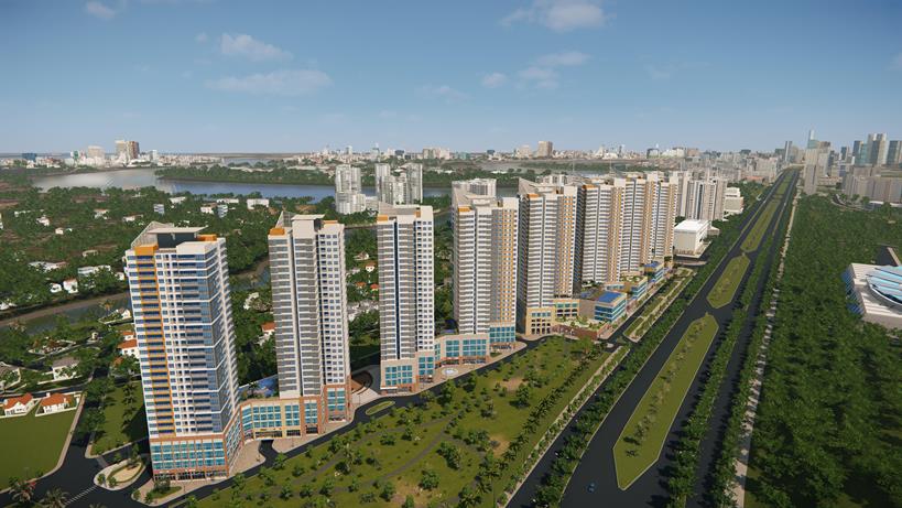 Phối cảnh dự &aacute;n The Sun Avenue của Novaland ở quận 2, TP HCM