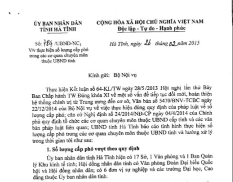 Hà Tĩnh “dư” 17 lãnh đạo cấp phó sở, ban ngành