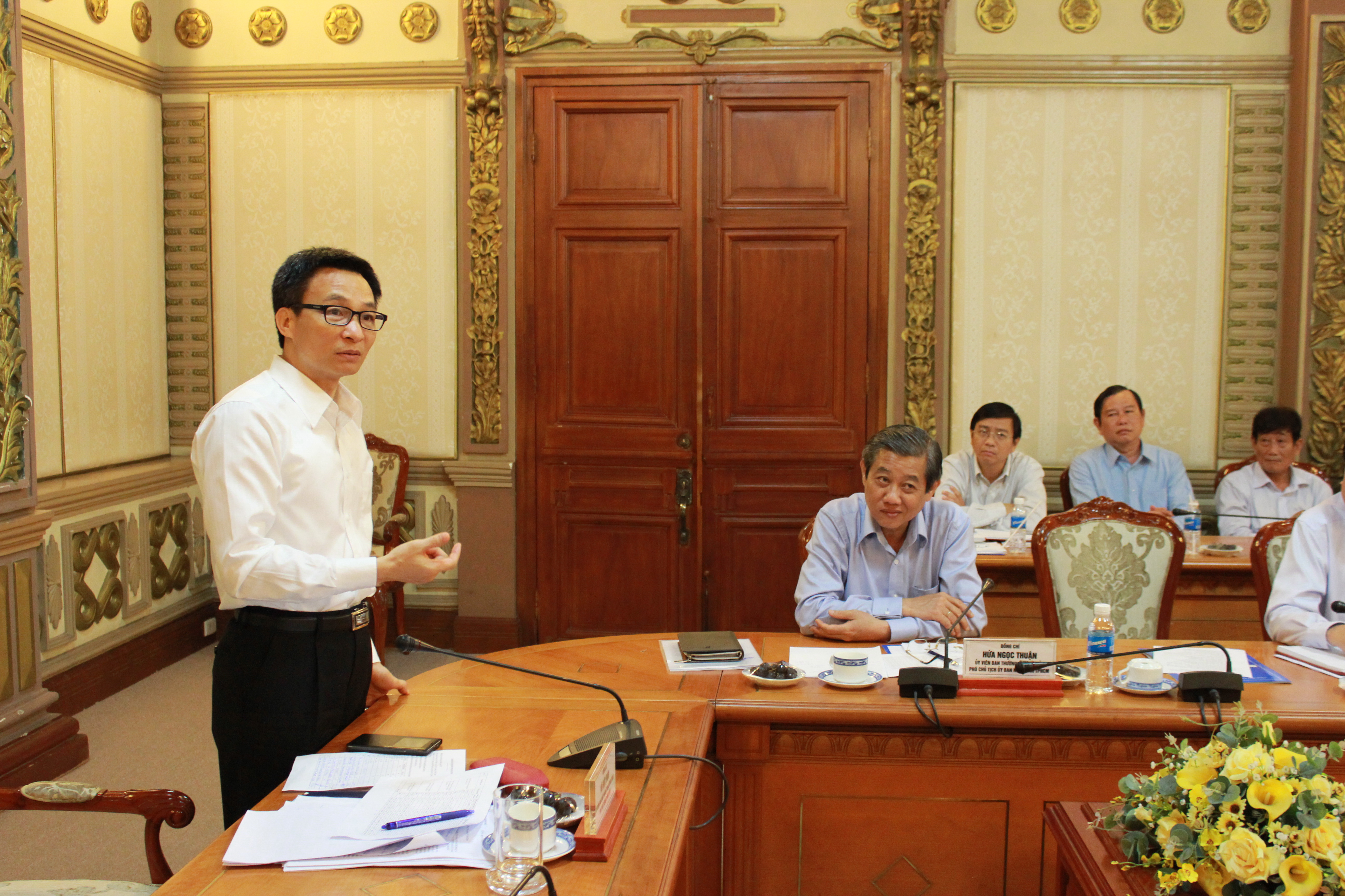 Ph&oacute; Thủ tướng Ch&iacute;nh phủ Vũ Đức Đam l&agrave;m việc về c&ocirc;ng t&aacute;c chuẩn bị tổ chức kỳ thi THPT quốc gia 2015 tại TP HCM.
