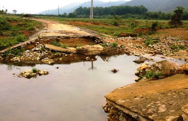 Đoạn tràn qua xã Thanh Kỳ, huyện Như Thanh, tỉnh Thanh Hóa, nơi ông Tẩm bị lũ cuốn dẫn tới chết đuối