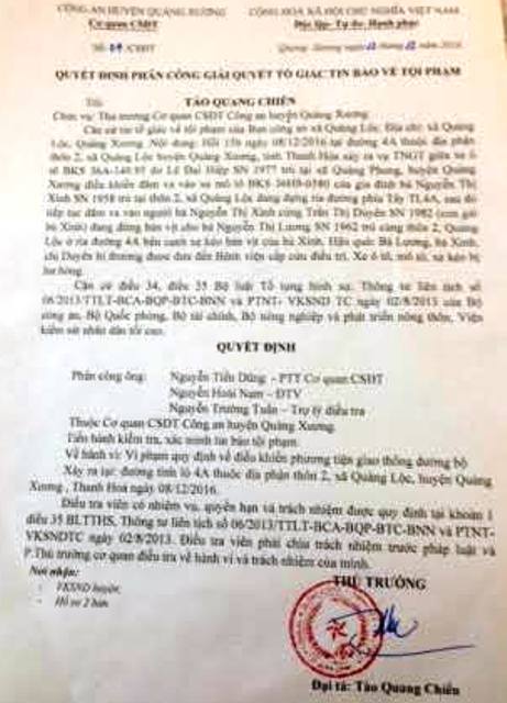 Trưởng phòng Nông nghiệp lái ô tô tông 3 người thương vong