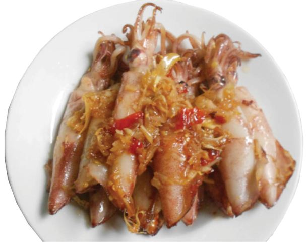 Ngọt lịm mực cơm rim Phú Diên