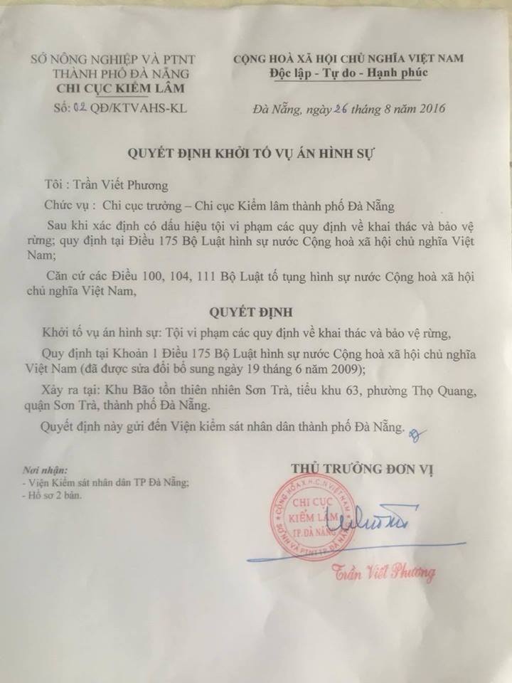 Quyết định khởi tố