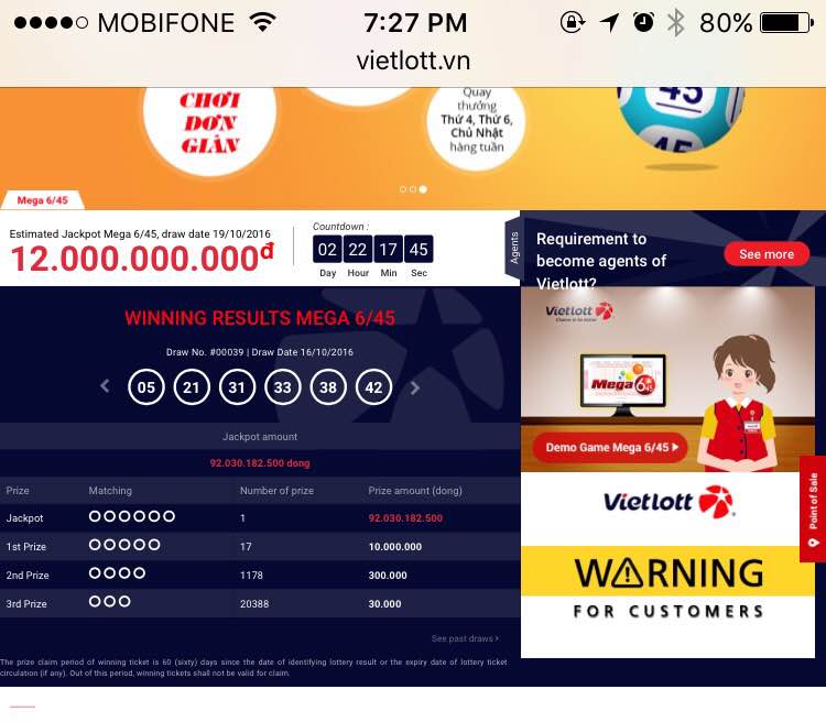 Đã có người trúng 92 tỉ đồng vé số Vietlott
