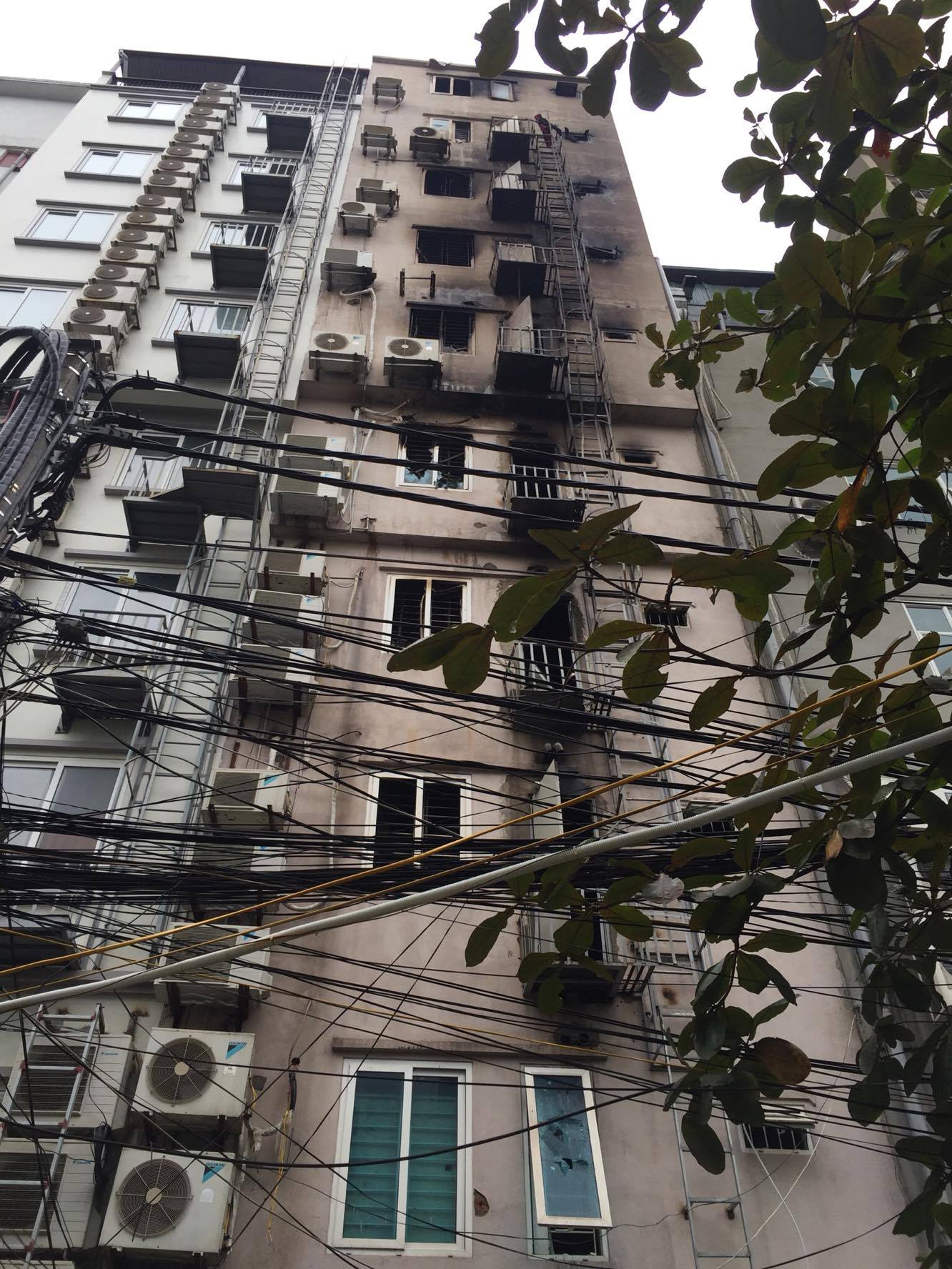 
Mặt sau c&aacute;c ng&ocirc;i nh&agrave; bị ch&aacute;y
