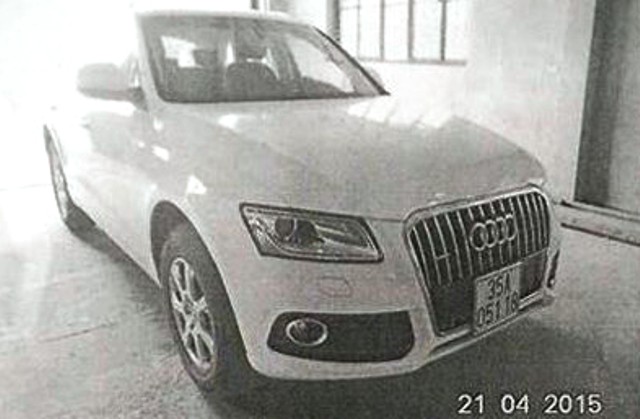 Hình ảnh chiếc xe Audi đi đăng kiểm mang BKS 35A-051.18 (Hình ảnh Trung tâm đăng kiểm cung cấp)