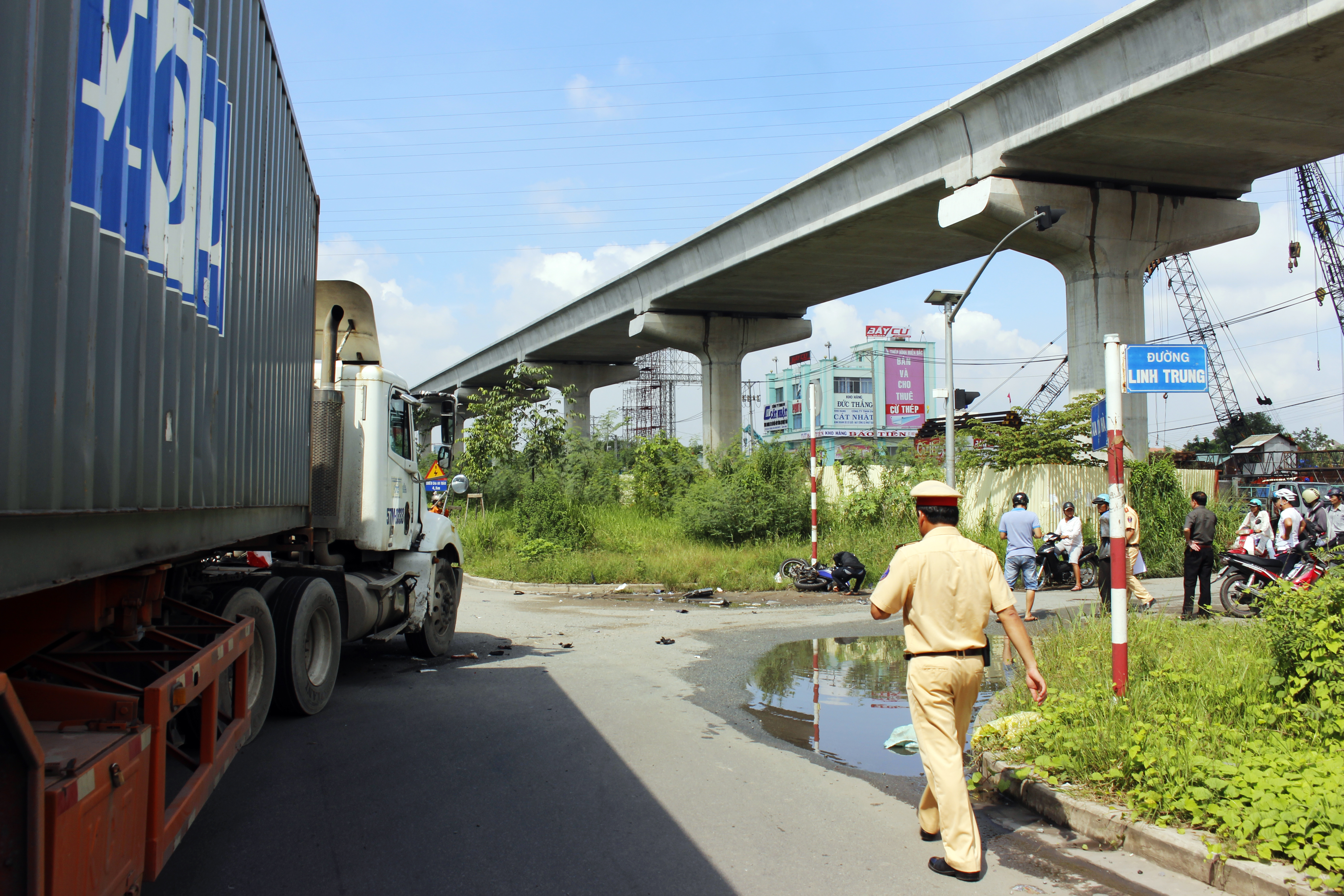 Hiện trường vụ tai nạn.