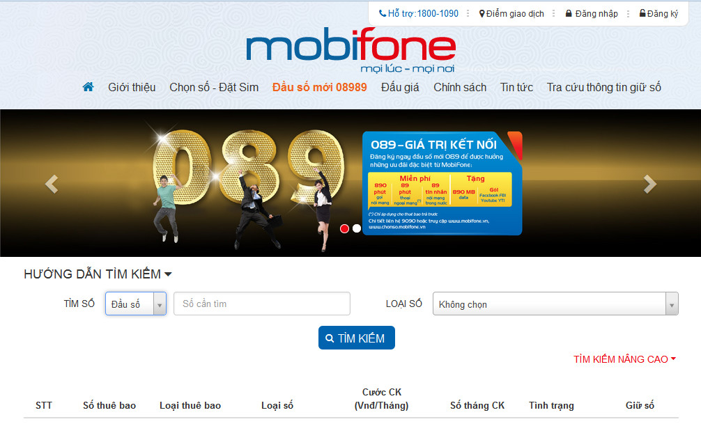 Đầu số 089 bắt đầu hòa mạng