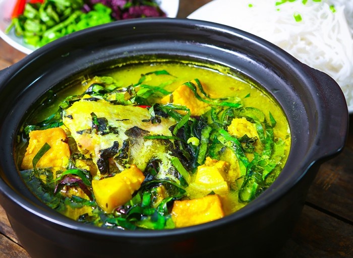 Mê mẩn món cá lăng om chuối đậu