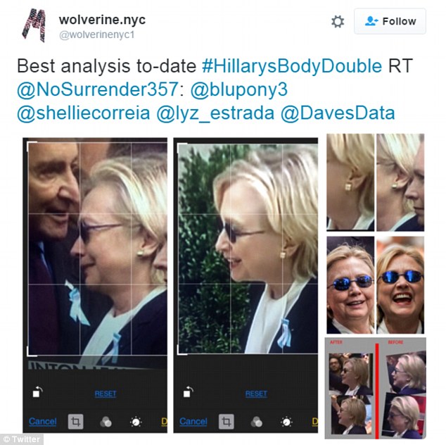 Nghi án người đóng thế bà Hillary Clinton