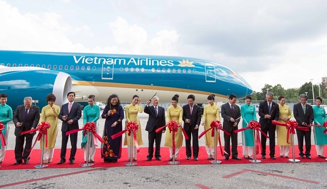 Tại sự kiện, Tổng bí thư Nguyễn Phú Trọng đã chúc mừng Vietnam Airlines với thành công trong việc phát triển mở rộng đội máy bay hiện đại nhất thế giới. Vietnam Airlines trở thành hãng hàng không đầu tiên trong khu vực khai thác Boeing 787-9 trên đường bay thẳng từ Đông Nam Á đến châu Âu