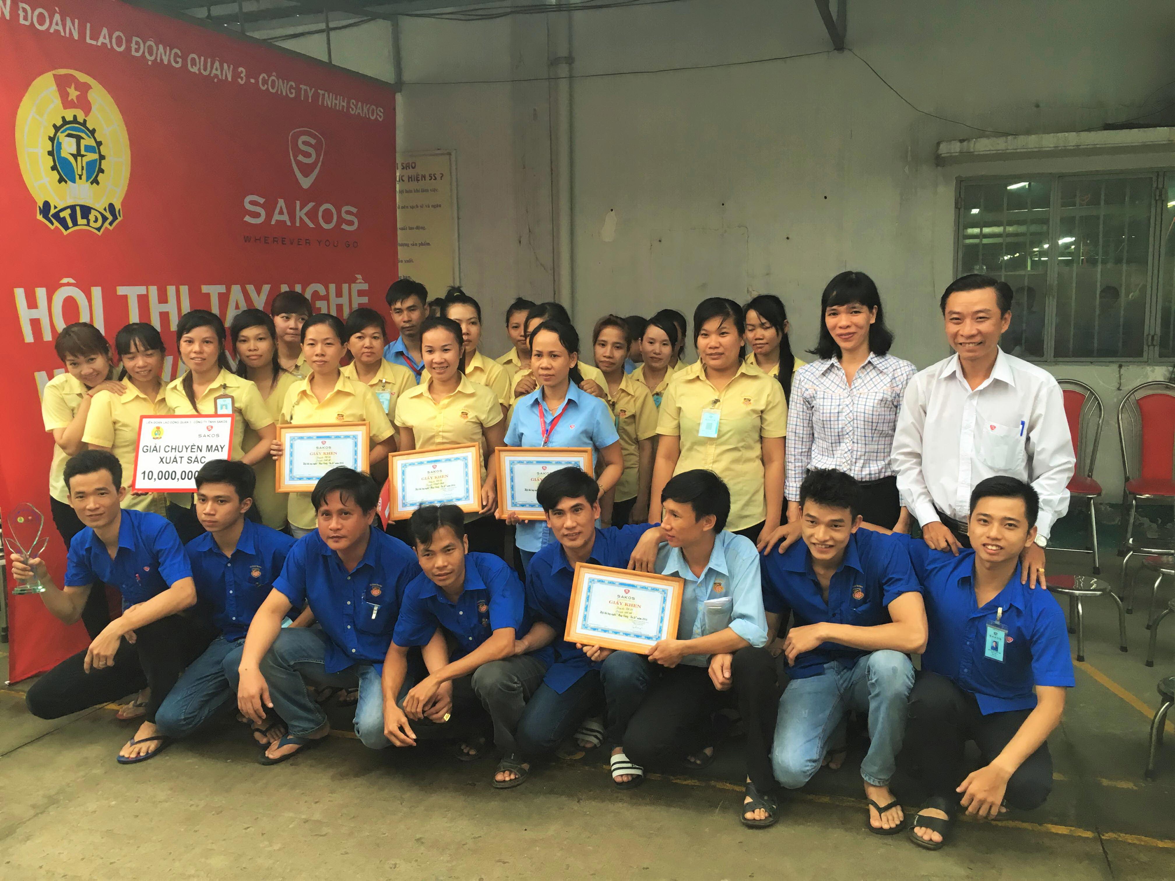 Thi tay nghề may cho công nhân