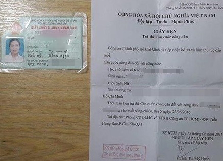 Không được bay vì chứng minh nhân dân bị cắt góc