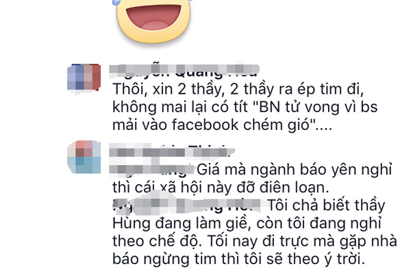 Bác sĩ mạt sát, ước nhà báo “yên nghỉ” trên facebook