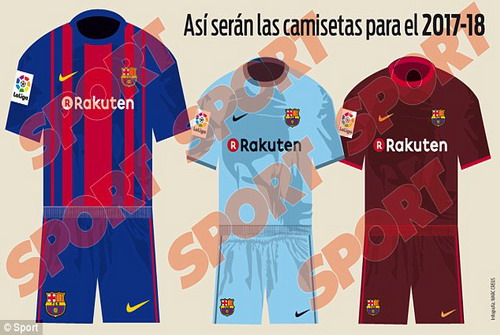 Mẫu áo đấu từ mùa giải 2017-2018 của Barcelona