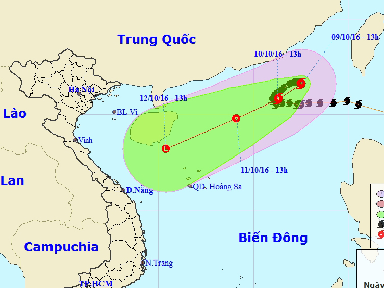 Bão số 6 đổi hướng, có thể hướng vào miền Trung