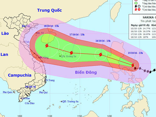 Bão giật cấp 17 tiến vào Biển Đông có thể gây mưa lớn ở miền Trung