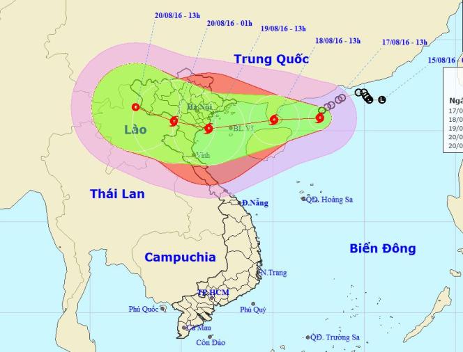 Áp thấp mạnh lên thành bão giật cấp 14 vào Vịnh Bắc Bộ