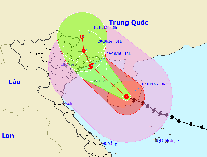 
Vị tr&iacute; v&agrave; dự b&aacute;o đường đi của b&atilde;o số 7-Nguồn: Trung t&acirc;m Dự b&aacute;o kh&iacute; tượng Thủy văn trung ương
