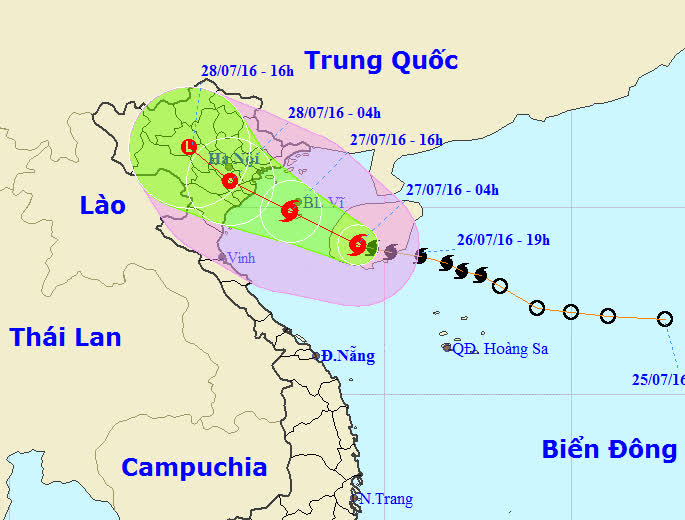 Tối nay 27-7, bão số 1 đổ bộ vào Quảng Ninh-Nam Định