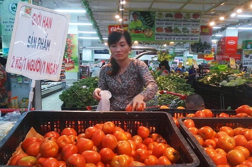 Siêu thị treo bảng 'hạn chế' khách mua cà chua