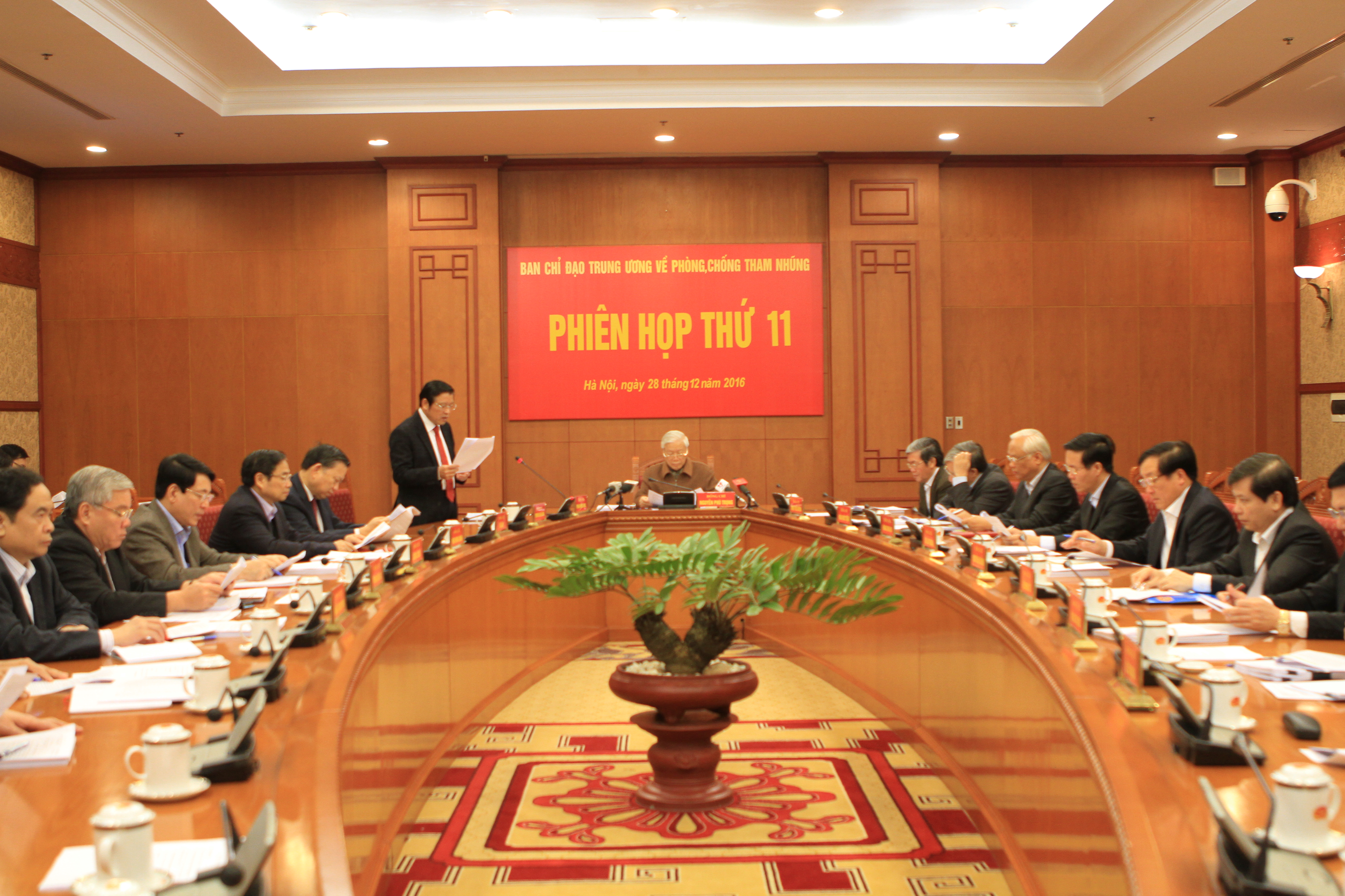 Phiên họp của Ban Chỉ đạo Trung ương về phòng chống tham nhũng ngày 28-12 Ảnh: BẮC HIẾU