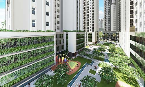 
B&atilde;i đỗ xe sinh th&aacute;i tr&ecirc;n cao, gi&uacute;p thanh lọc kh&oacute;i bụi, tạo mỹ quan xanh độc đ&aacute;o tại HaDo Centrosa Garden
