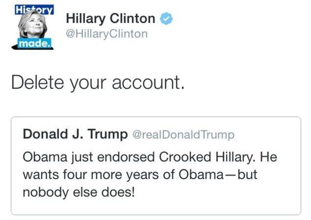 Bà Clinton và ông Trump "phím chiến" dữ dội trên Twitter