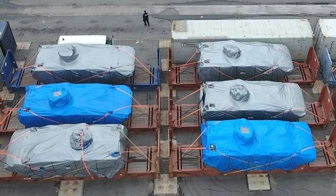 Số xe bọc thép do hải quan Hồng Kông thu giữ ngày 23-11. Ảnh: SCMP