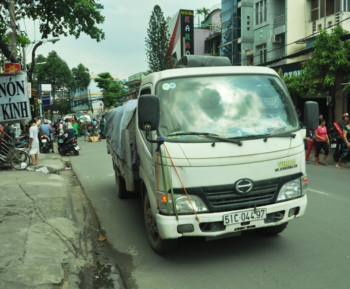 
Chiếc xe tải tại hiện trường
