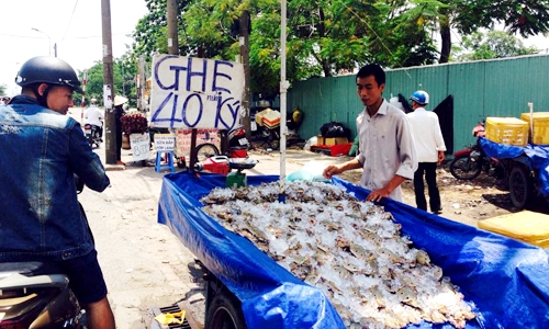 Ghẹ Vũng Tàu 'siêu rẻ' bán đầy đường Sài Gòn