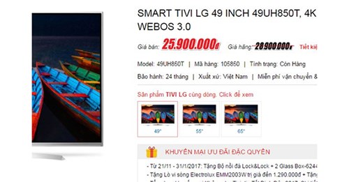 Tivi 4K: Loạn giá cuối năm, dân mua lo hớ