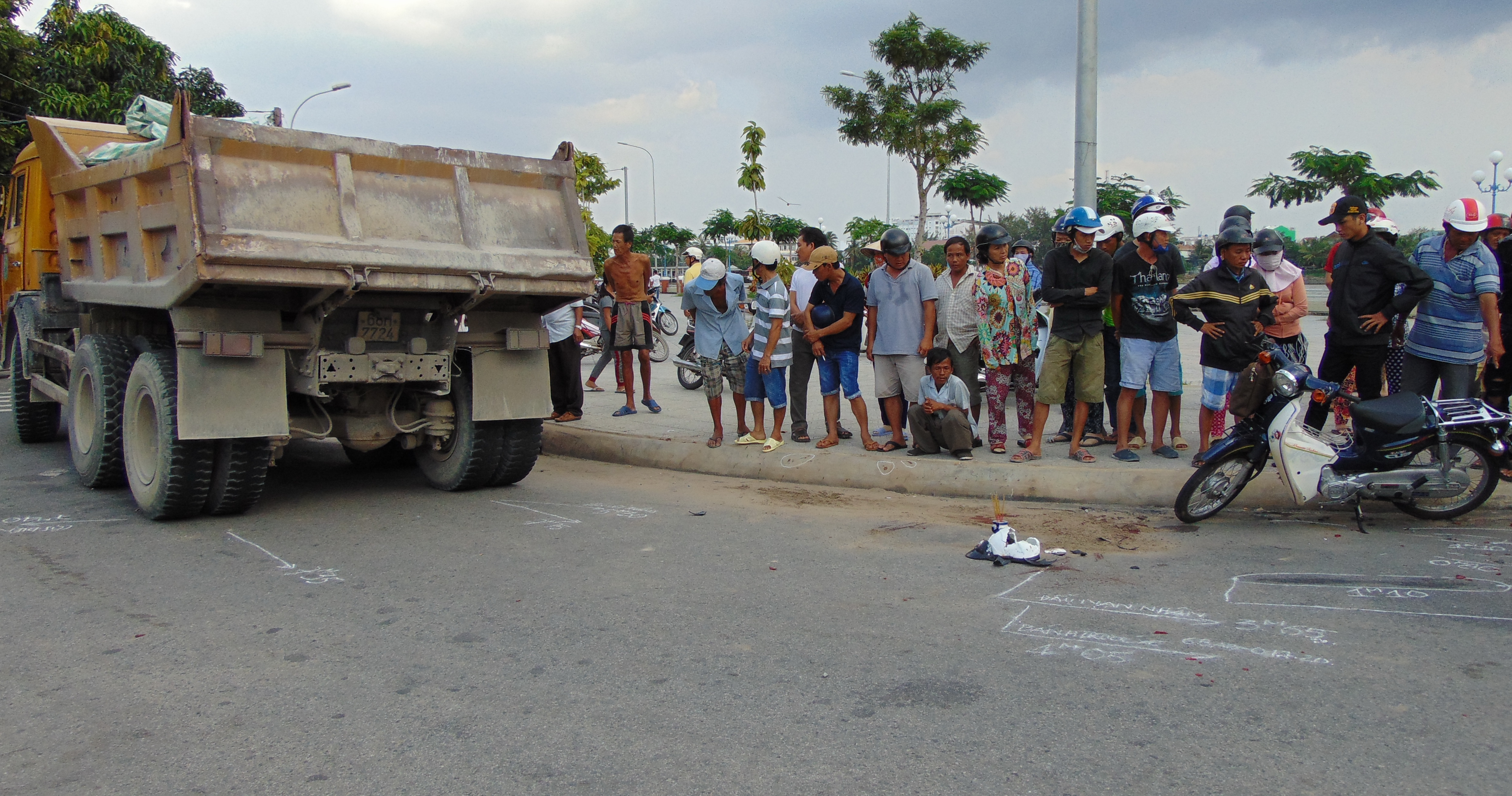 Hiện trường vụ tai nạn.
