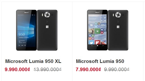 Đại lý 'cắn răng xả hàng', Lumia 950 giảm giá sâu