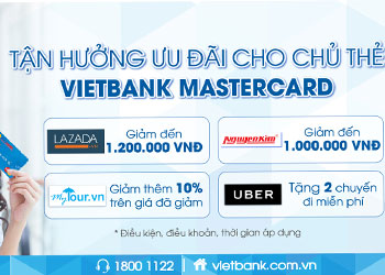 Giảm 1,2 triệu đồng cho chủ thẻ VietBank MasterCard
