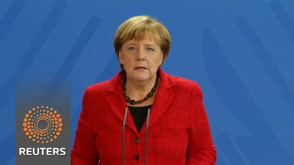 
Thủ tướng Đức Angela Merkel trong video ch&uacute;c mừng &ocirc;ng Trump. Ảnh: REUTERS
